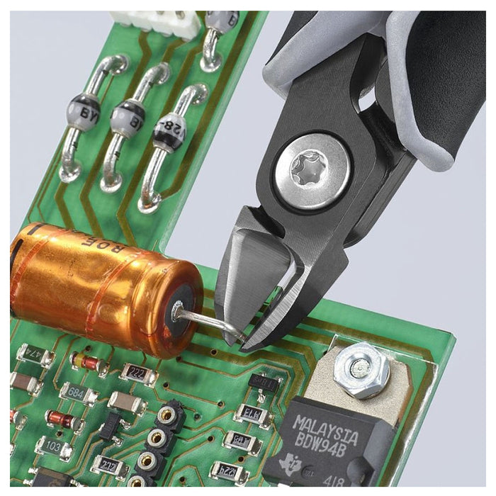 Kìm cắt linh kiện điện tử, chống tĩnh điện, đầu mũi tròn KNIPEX 79 22 125 ESD chiều dài 125mm, khả năng cắt từ 0.1mm - 1.7mm