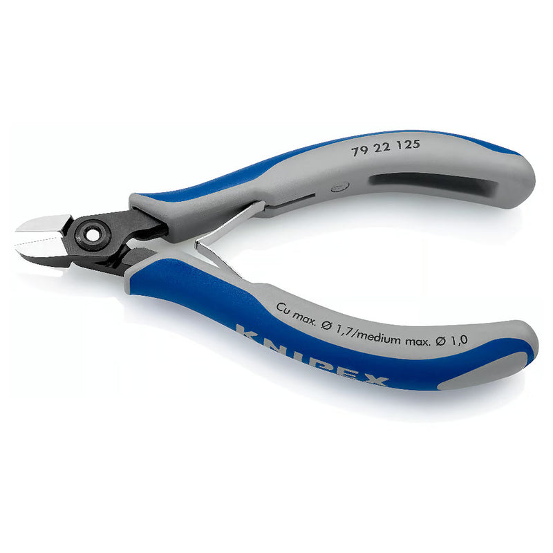 Kìm cắt linh kiện điện tử, có nang trợ lực, đầu mũi tròn KNIPEX 79 22 125 chiều dài 125mm, khả năng cắt từ 0.1mm - 1.7mm