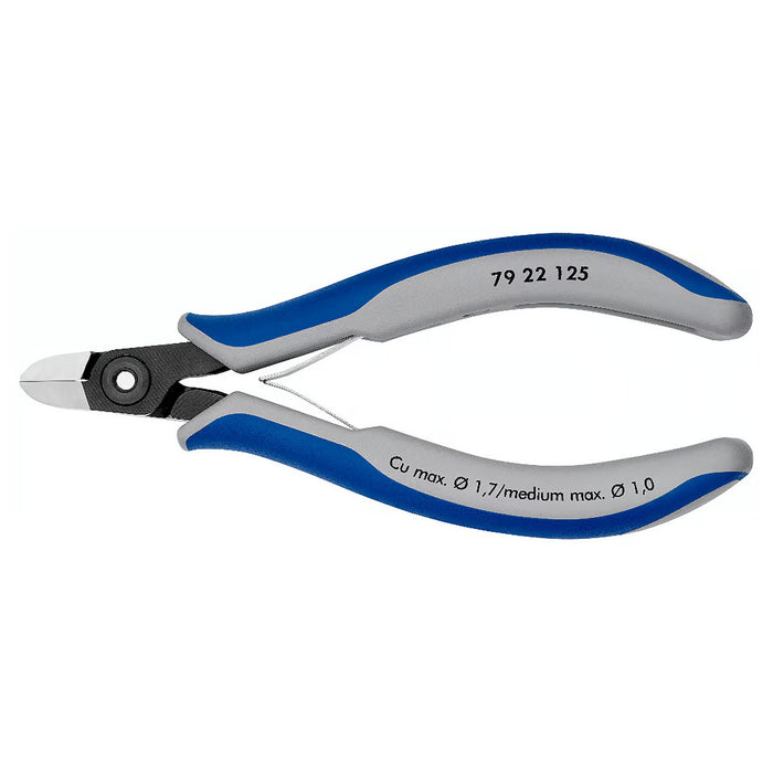 Kìm cắt linh kiện điện tử, có nang trợ lực, đầu mũi tròn KNIPEX 79 22 125 chiều dài 125mm, khả năng cắt từ 0.1mm - 1.7mm