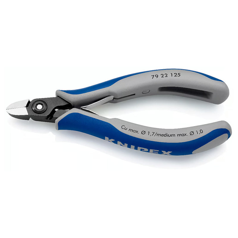Kìm cắt linh kiện điện tử, có nang trợ lực, đầu mũi tròn KNIPEX 79 22 125 chiều dài 125mm, khả năng cắt từ 0.1mm - 1.7mm