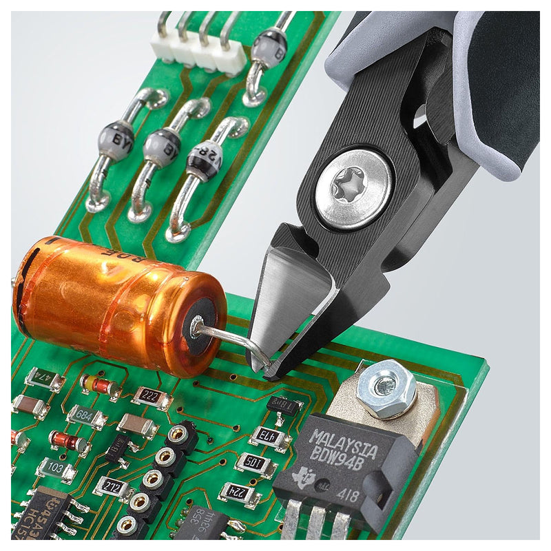 Kìm cắt linh kiện điện tử, chống tĩnh điện, đầu mũi nhọn KNIPEX 79 32 125 ESD chiều dài 125mm, khả năng cắt từ 0.2mm - 1.5mm