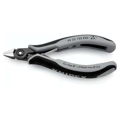 Kìm cắt linh kiện điện tử, chống tĩnh điện, đầu mũi nhọn KNIPEX 79 32 125 ESD chiều dài 125mm, khả năng cắt từ 0.2mm - 1.5mm
