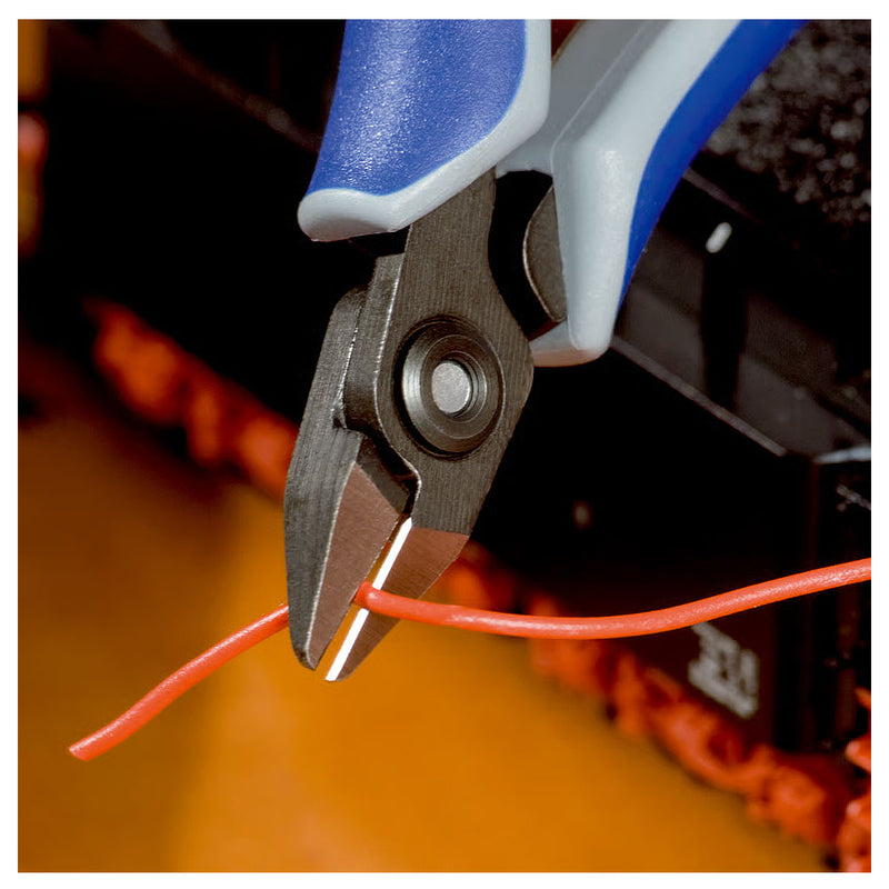 Kìm cắt linh kiện điện tử, có nang trợ lực, đầu mũi nhọn KNIPEX 79 32 125 chiều dài 125mm, khả năng cắt từ 0.2mm - 1.5mm