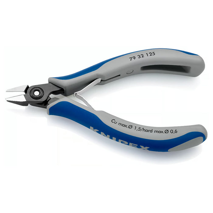 Kìm cắt linh kiện điện tử, có nang trợ lực, đầu mũi nhọn KNIPEX 79 32 125 chiều dài 125mm, khả năng cắt từ 0.2mm - 1.5mm