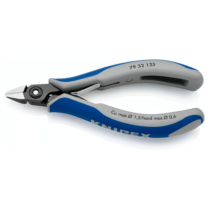 Kìm cắt linh kiện điện tử, có nang trợ lực, đầu mũi nhọn KNIPEX 79 32 125 chiều dài 125mm, khả năng cắt từ 0.2mm - 1.5mm