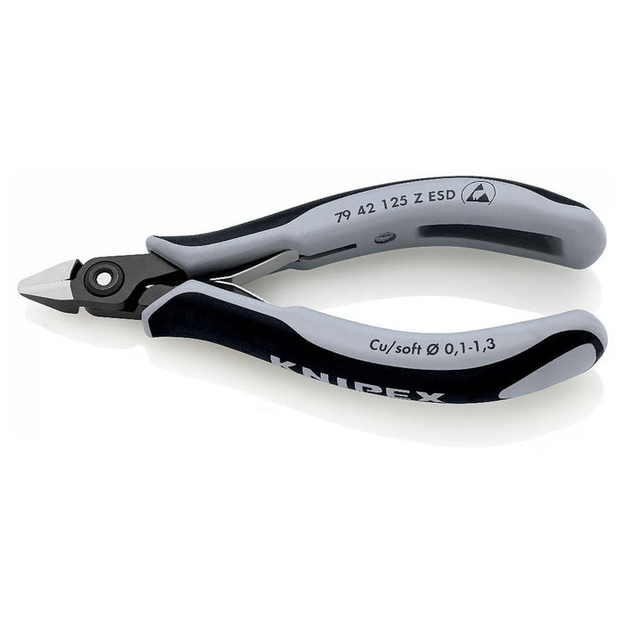 Kìm cắt linh kiện điện tử, chống tĩnh điện, đầu mũi nhọn KNIPEX 79 42 125 ESD chiều dài 125mm, khả năng cắt từ 0.1mm - 1.5mm