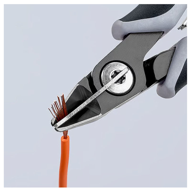 Kìm cắt linh kiện điện tử, chống tĩnh điện, có kẹp giữ dây, đầu mũi nhọn KNIPEX 79 52 125 ESD chiều dài 125mm, khả năng cắt từ 0.2mm - 1.3mm