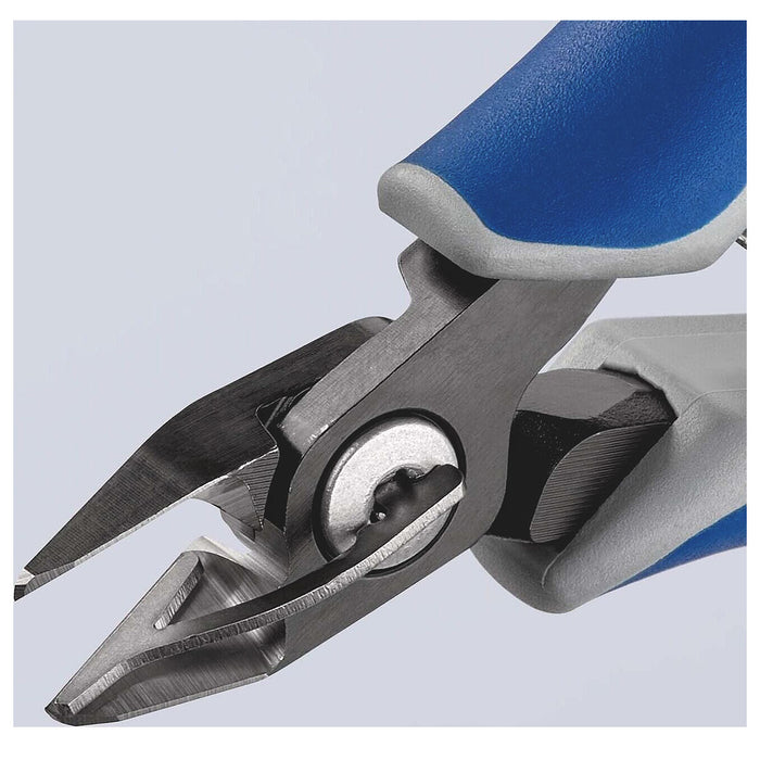 Kìm cắt linh kiện điện tử, có nang trợ lực, tích hợp kẹp giữ dây, đầu mũi nhọn KNIPEX 79 62 125 chiều dài 125mm, khả năng cắt từ 0.1mm - 1.3mm