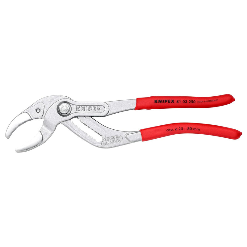 Kìm mỏ quạ, chuyên dùng mở ống Siphon KNIPEX 81 03 250 chiều dài 250mm, mạ Chrome, tay cầm bọc nhựa chống trượt