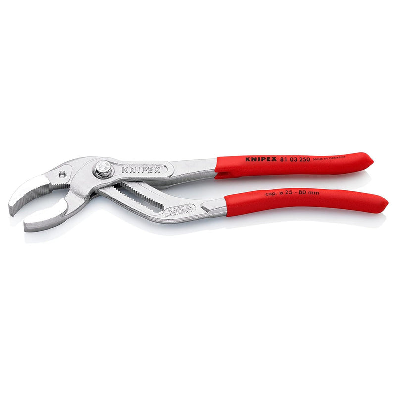 Kìm mỏ quạ, chuyên dùng mở ống Siphon KNIPEX 81 03 250 chiều dài 250mm, mạ Chrome, tay cầm bọc nhựa chống trượt
