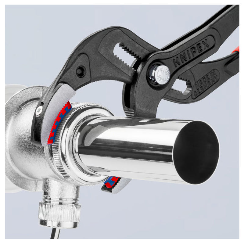 Kìm mỏ quạ, chuyên dùng mở ống Siphone có ngàm nhựa tích hợp KNIPEX 81 11 250 chiều dài 250mm, mạ đen nhám, tay cầm bọc nhựa chống trượt