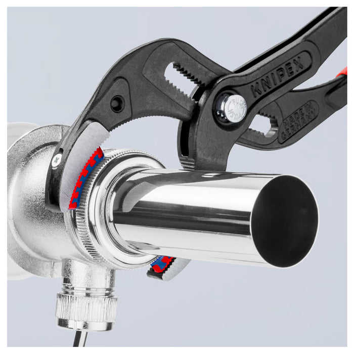 Kìm mỏ quạ, chuyên dùng mở ống Siphone có ngàm nhựa tích hợp KNIPEX 81 11 250 chiều dài 250mm, mạ đen nhám, tay cầm bọc nhựa chống trượt