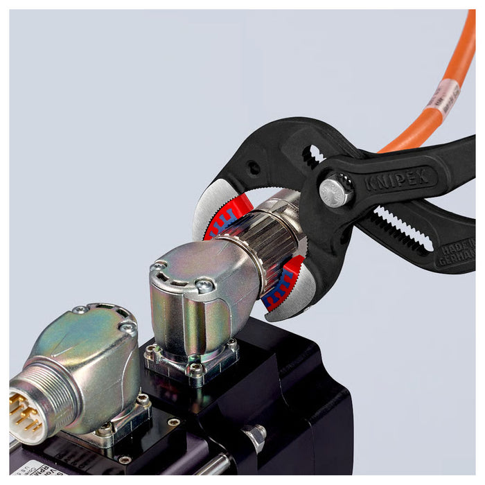 Kìm mỏ quạ, chuyên dùng mở ống Siphone có ngàm nhựa tích hợp KNIPEX 81 11 250 chiều dài 250mm, mạ đen nhám, tay cầm bọc nhựa chống trượt