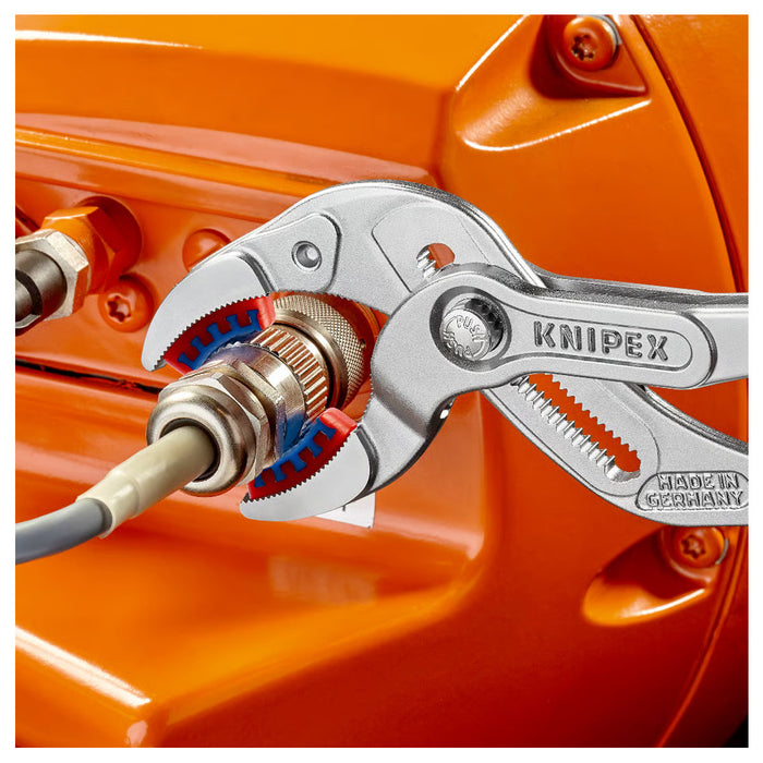 Kìm mỏ quạ, chuyên dùng mở ống Siphone có ngàm nhựa tích hợp KNIPEX 81 13 250 chiều dài 250mm, mạ Chrome, tay cầm bọc nhựa chống trượt