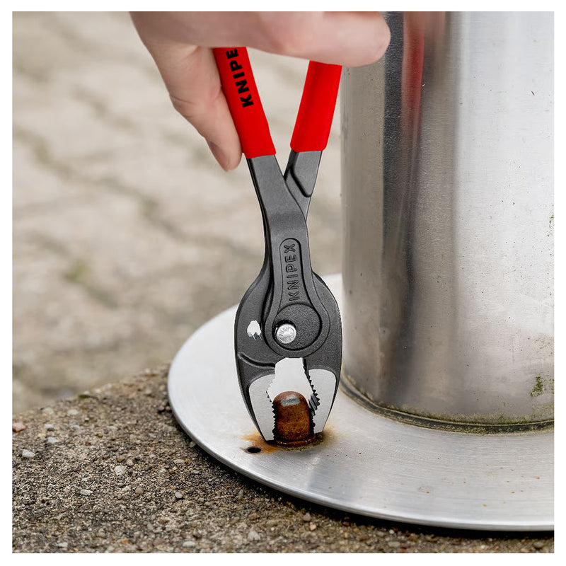 Kìm kẹp chuyên dụng mở ốc gỉ, sét dòng TwinGrip KNIPEX chiều dài từ 150mm - 250mm, mạ đen nhám, tay cầm bọc nhựa kháng dầu mở