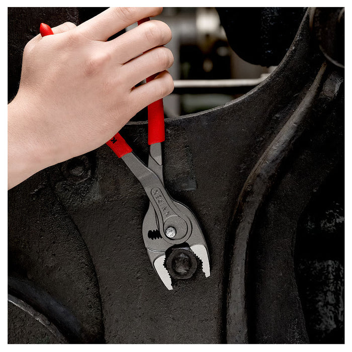 Kìm kẹp chuyên dụng mở ốc gỉ, sét dòng TwinGrip KNIPEX chiều dài từ 150mm - 250mm, mạ đen nhám, tay cầm bọc nhựa kháng dầu mở