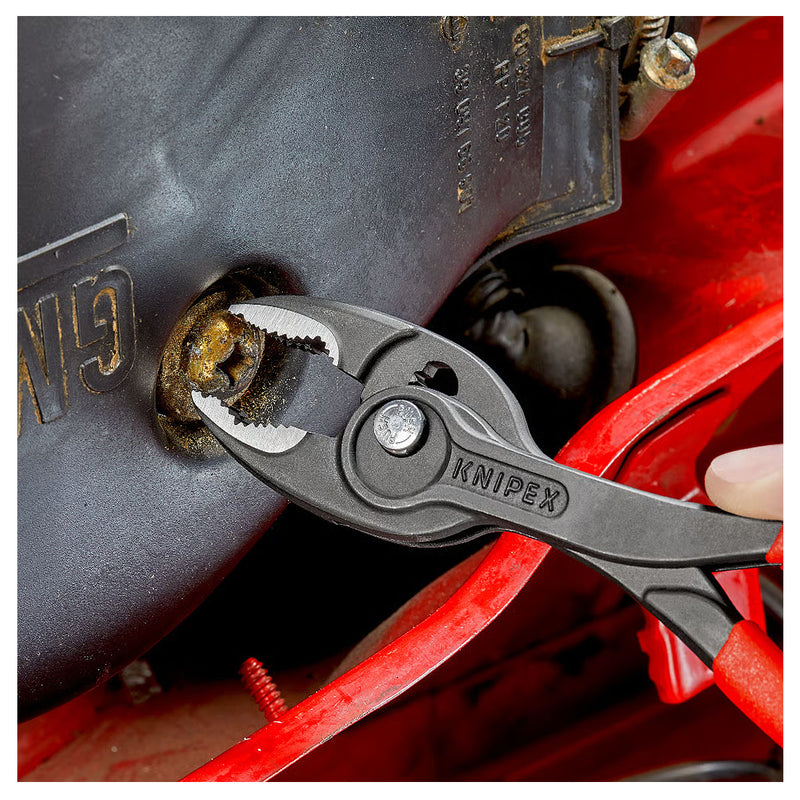 Kìm kẹp chuyên dụng mở ốc gỉ, sét dòng TwinGrip KNIPEX chiều dài từ 150mm - 250mm, mạ đen nhám, tay cầm bọc nhựa kháng dầu mở