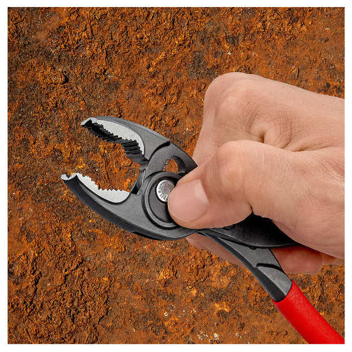 Kìm kẹp chuyên dụng mở ốc gỉ, sét dòng TwinGrip KNIPEX chiều dài từ 150mm - 250mm, mạ đen nhám, tay cầm bọc nhựa kháng dầu mở