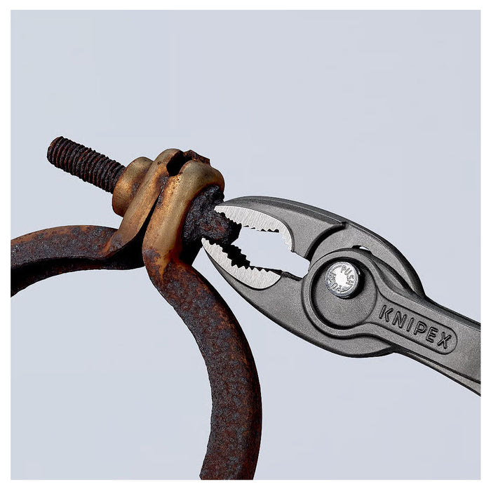 Kìm kẹp chuyên dụng mở ốc gỉ, sét dòng TwinGrip KNIPEX chiều dài từ 150mm - 250mm, mạ đen nhám, tay cầm bọc nhựa kháng dầu mở