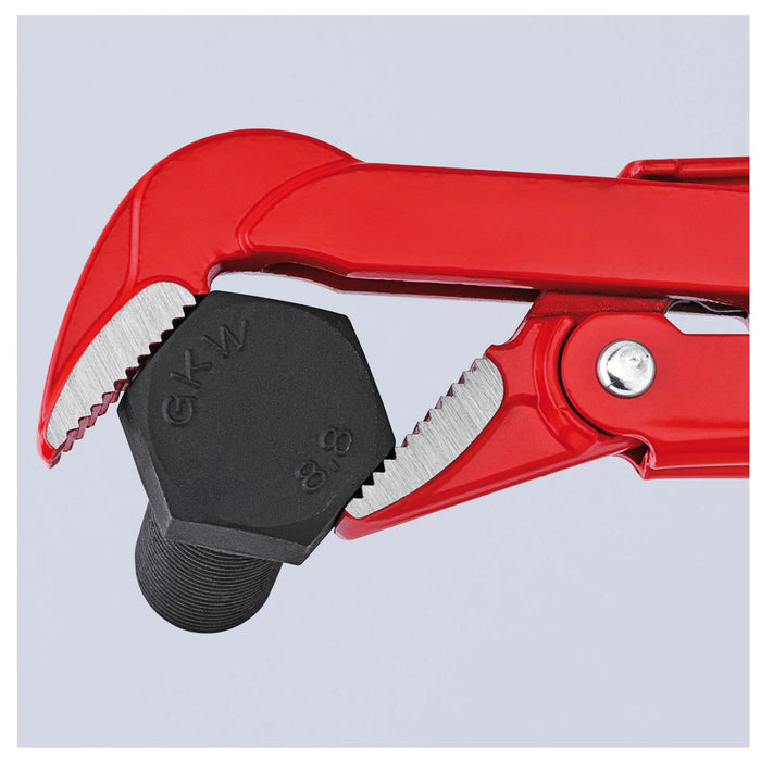 Mỏ lết răng, hàm cong 45° KNIPEX chiều dài từ 320mm - 570mm, sơn tĩnh điện màu đỏ