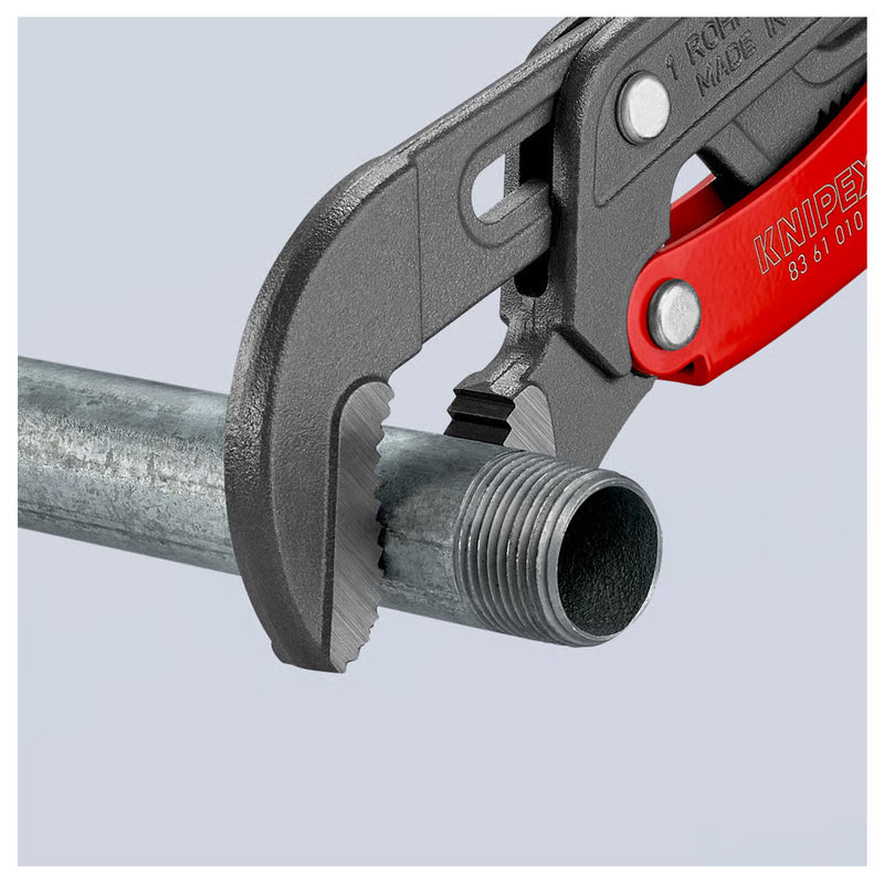 Mỏ lết răng điều chỉnh nhanh dòng S-Type KNIPEX chiều dài từ 330mm - 560mm, sơn tĩnh điện màu xám, bọc nhựa chống trượt