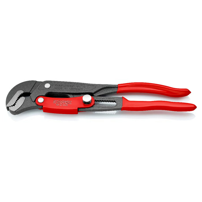 Mỏ lết răng điều chỉnh nhanh dòng S-Type KNIPEX chiều dài từ 330mm - 560mm, sơn tĩnh điện màu xám, bọc nhựa chống trượt