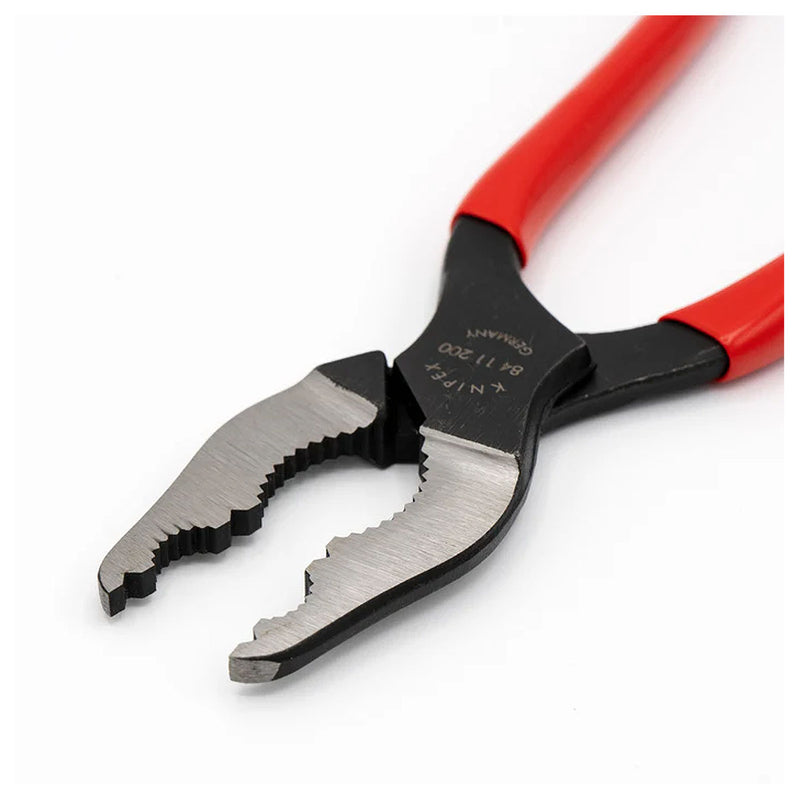 Kìm chuyên dùng mở ốc trong khe hẹp KNIPEX 84 11 200 chiều dài 200mm, mạ đen nhám, tay cầm bọc nhựa