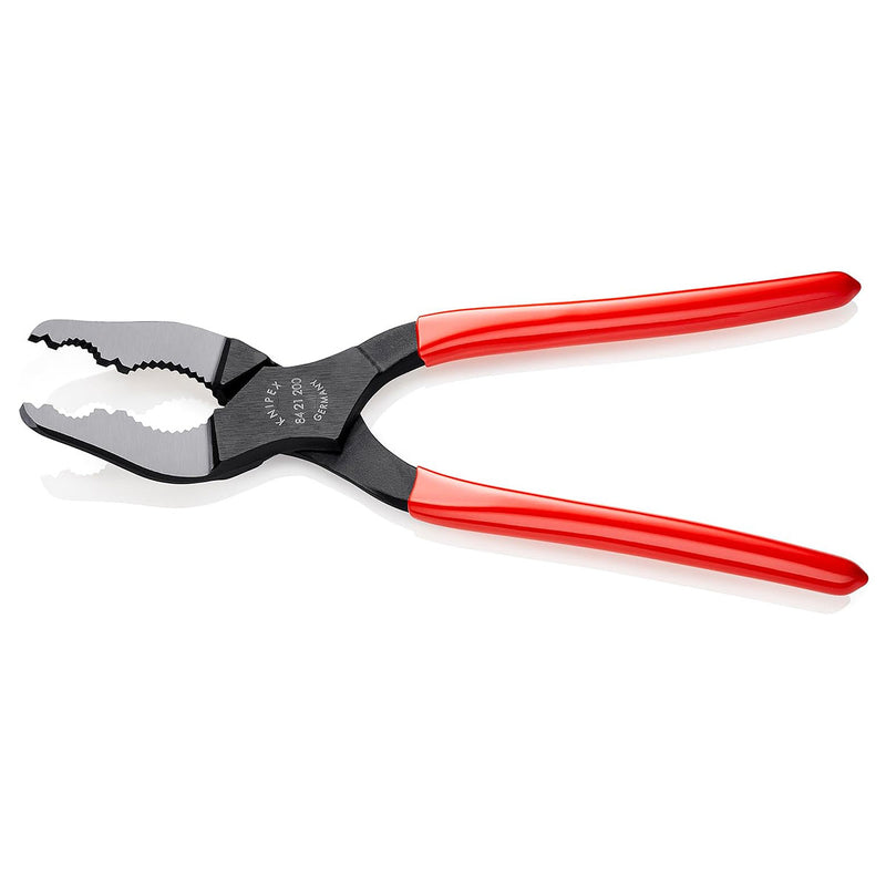 Kìm chuyên dùng mở ốc trong khe hẹp, đầu kìm cong 20° KNIPEX 84 21 200 chiều dài 200mm, mạ đen nhám, tay cầm bọc nhựa