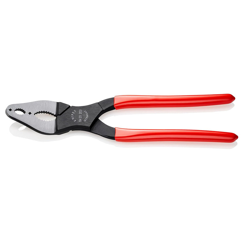 Kìm chuyên dùng mở ốc trong khe hẹp, đầu kìm cong 20° KNIPEX 84 21 200 chiều dài 200mm, mạ đen nhám, tay cầm bọc nhựa