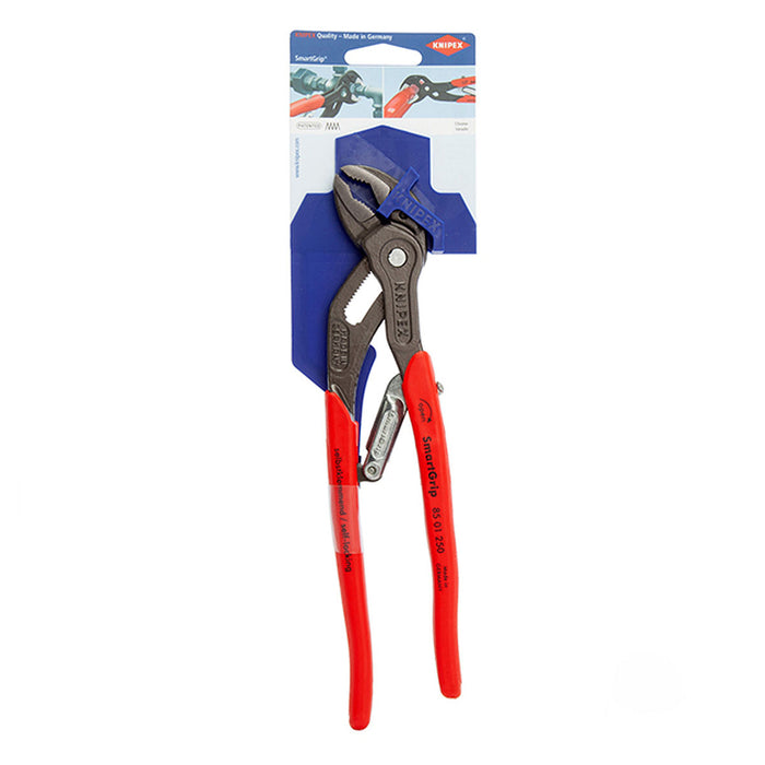 Kìm mỏ quạ tự động dòng SmartGrip KNIPEX 85 01 250 chiều dài 250mm, mạ đen nhám, tay cầm bọc nhựa chống trượt