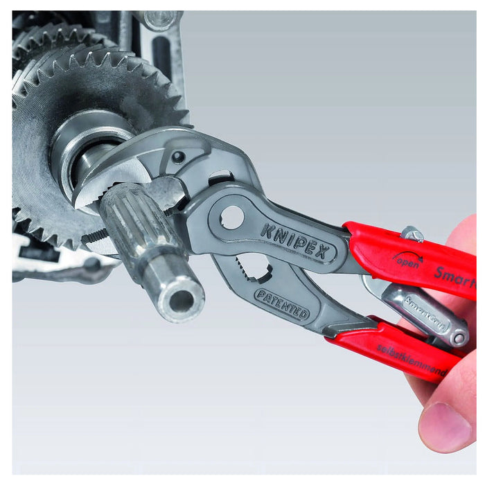 Kìm mỏ quạ tự động dòng SmartGrip KNIPEX 85 01 250 chiều dài 250mm, mạ đen nhám, tay cầm bọc nhựa chống trượt