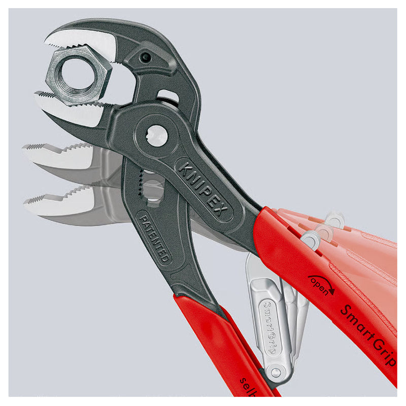 Kìm mỏ quạ tự động dòng SmartGrip KNIPEX 85 01 250 chiều dài 250mm, mạ đen nhám, tay cầm bọc nhựa chống trượt