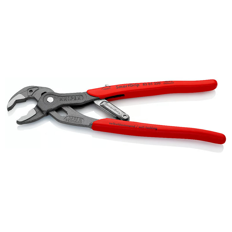 Kìm mỏ quạ tự động dòng SmartGrip KNIPEX 85 01 250 chiều dài 250mm, mạ đen nhám, tay cầm bọc nhựa chống trượt