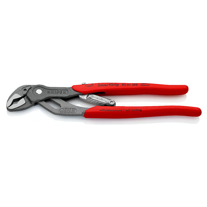 Kìm mỏ quạ tự động dòng SmartGrip KNIPEX 85 01 250 chiều dài 250mm, mạ đen nhám, tay cầm bọc nhựa chống trượt