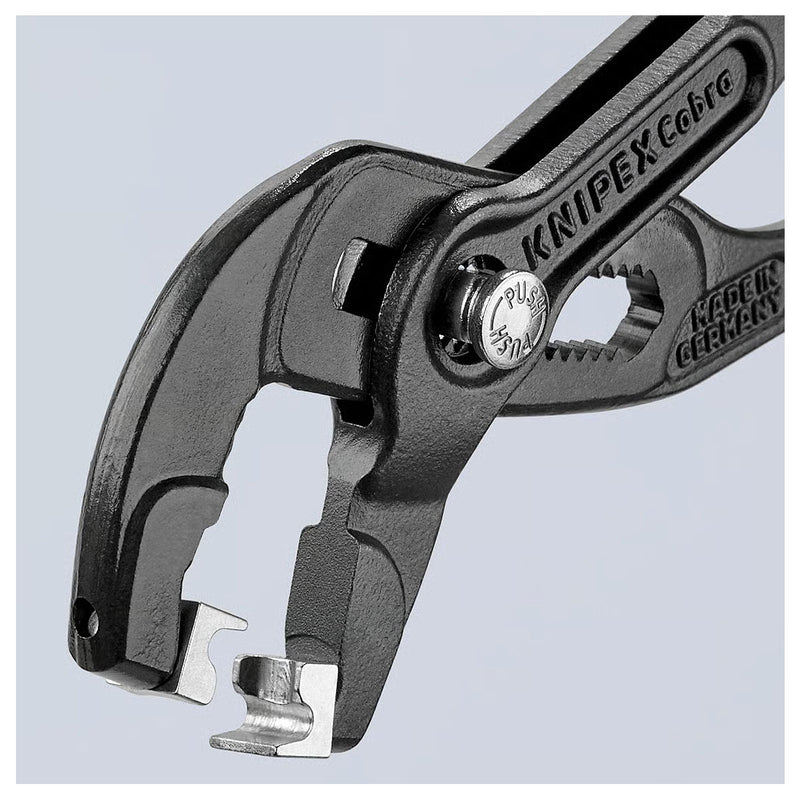 Kìm mỏ quạ, chuyên dùng tháo lắp cổ dê KNIPEX chiều dài từ 180mm - 250mm, mạ đen nhám, tay cầm bọc nhựa chống trượt