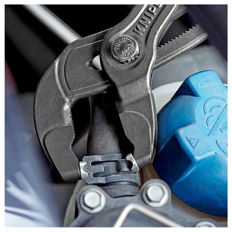 Kìm mỏ quạ, chuyên dùng tháo lắp cổ dê KNIPEX chiều dài từ 180mm - 250mm, mạ đen nhám, tay cầm bọc nhựa chống trượt