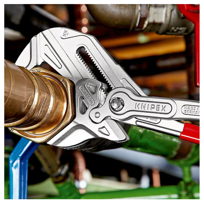 Kìm mỏ quạ cở lớn KNIPEX 86 03 400 chiều dài 400mm, mạ Chrome, tay cầm bọc nhựa kháng dầu mở