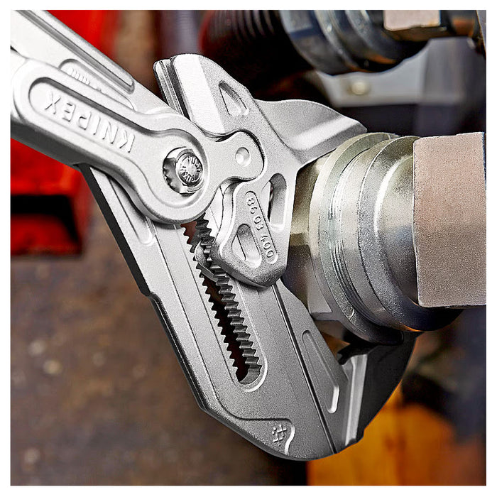 Kìm mỏ quạ cở lớn KNIPEX 86 03 400 chiều dài 400mm, mạ Chrome, tay cầm bọc nhựa kháng dầu mở