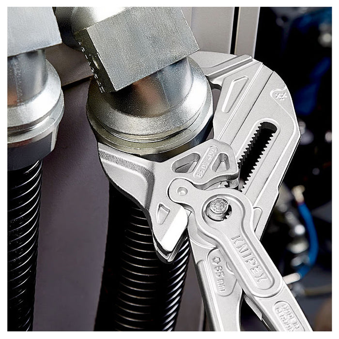 Kìm mỏ quạ cở lớn KNIPEX 86 03 400 chiều dài 400mm, mạ Chrome, tay cầm bọc nhựa kháng dầu mở