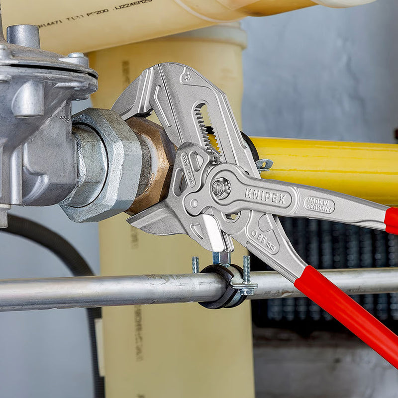 Kìm mỏ quạ cở lớn KNIPEX 86 03 400 chiều dài 400mm, mạ Chrome, tay cầm bọc nhựa kháng dầu mở