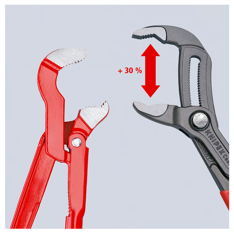 Kìm mỏ quạ dòng Cobra High-Tech KNIPEX chiều dài từ 125mm - 300mm, mạ đen nhám, tay cầm bọc nhựa chống trượt