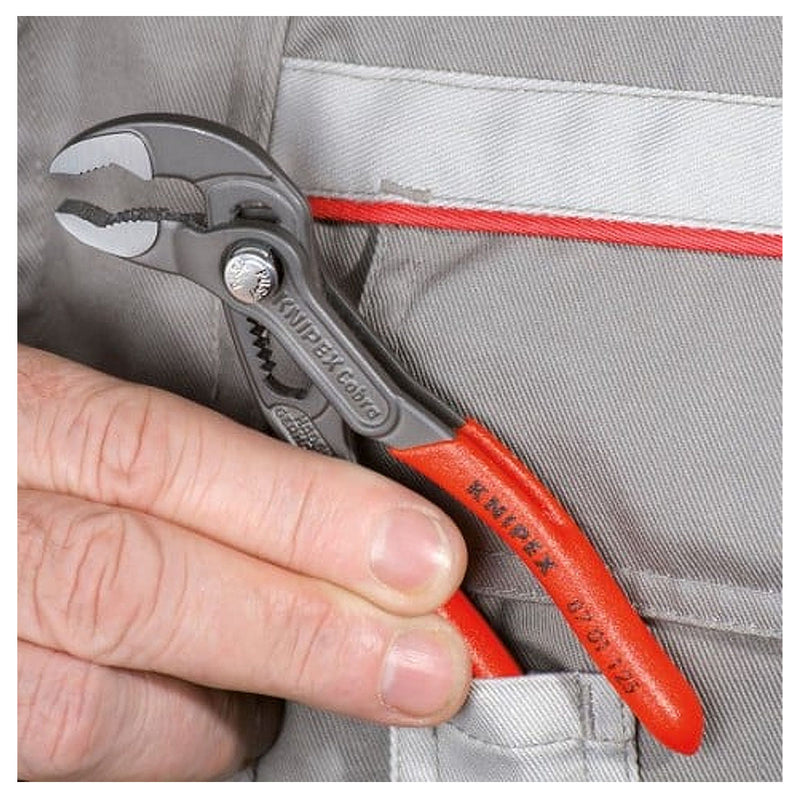 Kìm mỏ quạ dòng Cobra High-Tech KNIPEX chiều dài từ 125mm - 300mm, mạ đen nhám, tay cầm bọc nhựa chống trượt