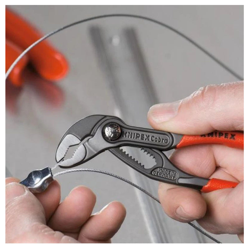 Kìm mỏ quạ dòng Cobra High-Tech KNIPEX chiều dài từ 125mm - 300mm, mạ đen nhám, tay cầm bọc nhựa chống trượt