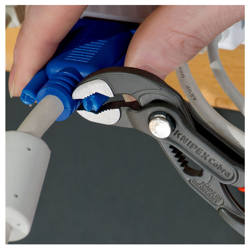 Kìm mỏ quạ dòng Cobra High-Tech KNIPEX chiều dài từ 125mm - 300mm, mạ đen nhám, tay cầm bọc nhựa chống trượt