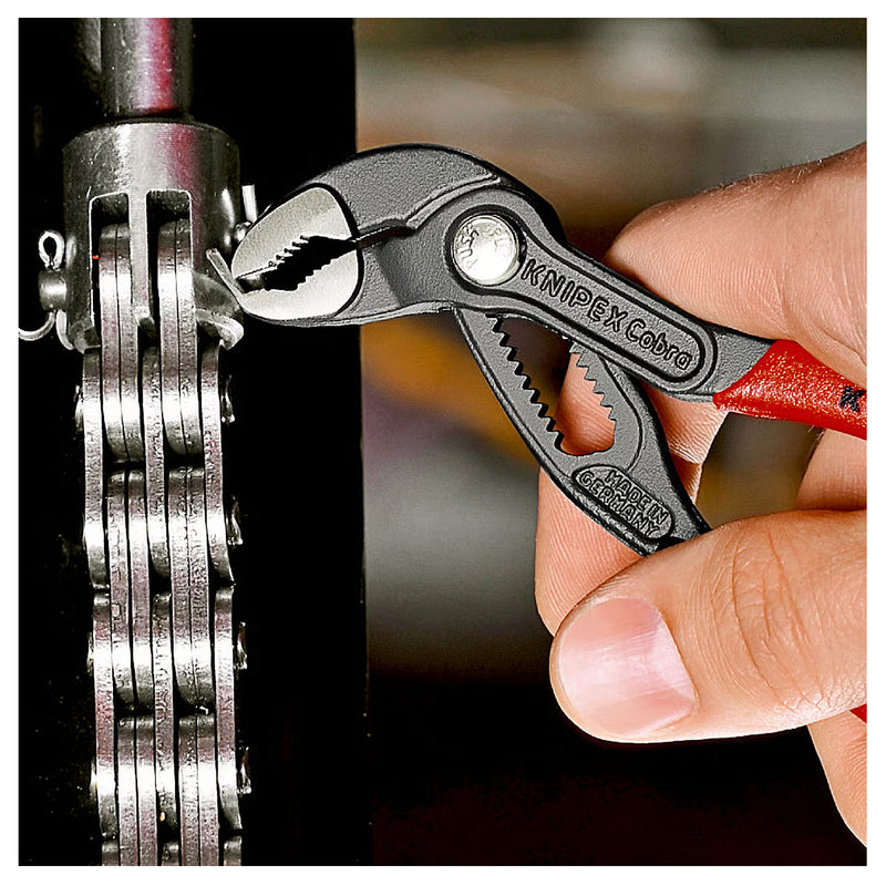 Kìm mỏ quạ dòng Cobra High-Tech KNIPEX chiều dài từ 125mm - 300mm, mạ đen nhám, tay cầm bọc nhựa chống trượt