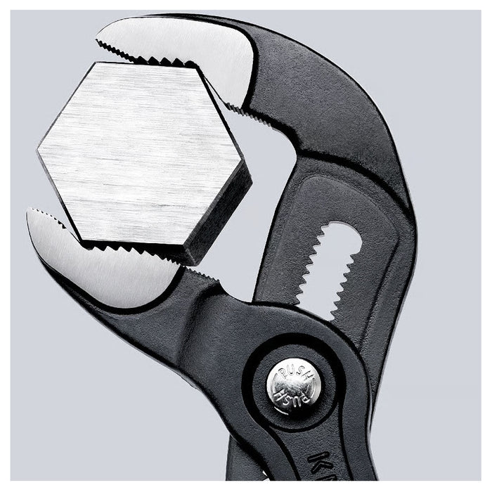 Kìm mỏ quạ dòng Cobra High-Tech KNIPEX chiều dài từ 125mm - 300mm, mạ đen nhám, tay cầm bọc nhựa chống trượt