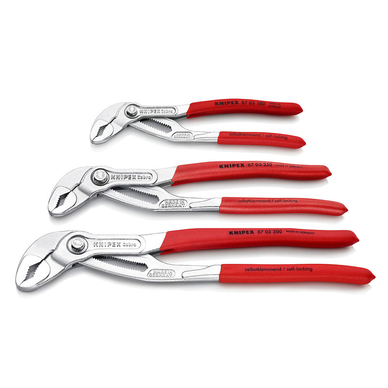 Kìm mỏ quạ dòng Cobra High-Tech KNIPEX chiều dài từ 125mm - 300mm, mạ Chrome, tay cầm bọc nhựa chống trượt