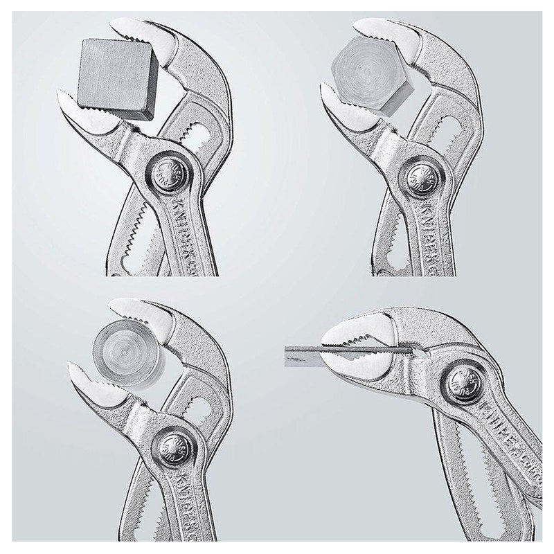 Kìm mỏ quạ dòng Cobra High-Tech KNIPEX chiều dài từ 250mm - 300mm, mạ Chrome, tay cầm bọc nhựa chống trượt