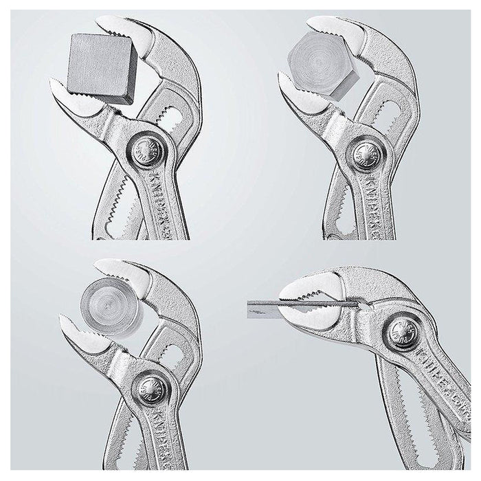 Kìm mỏ quạ dòng Cobra High-Tech KNIPEX chiều dài từ 250mm - 300mm, mạ Chrome, tay cầm bọc nhựa chống trượt