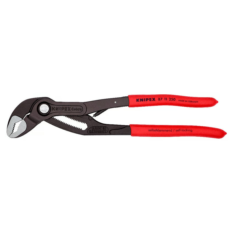 Kìm mỏ quạ dòng Cobra Matic KNIPEX 87 11 250 chiều dài 250mm, mạ đen nhám, tay cầm bọc nhựa chống trượt